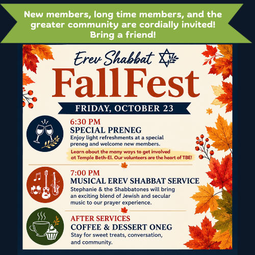 FallFest Erev Shabbat with preneg and musical service