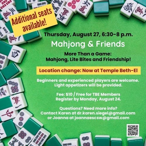 Mahjong Gathering *now at Temple Beth-El*